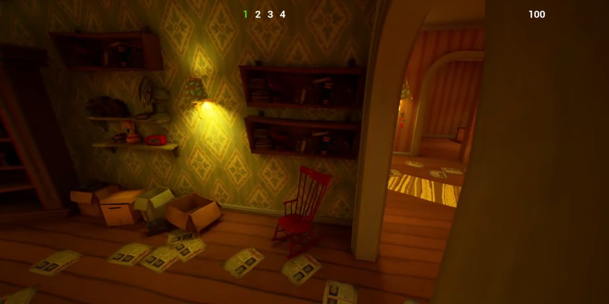 A Security Camera looks over a room in Hello Neighbor 2.