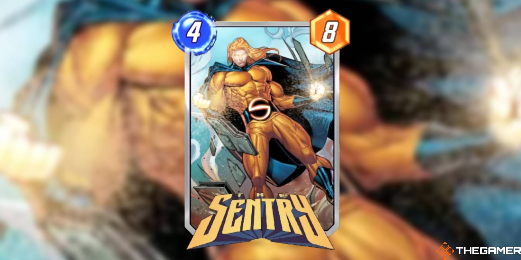 Marvel Snap - Sentry on a blurred background