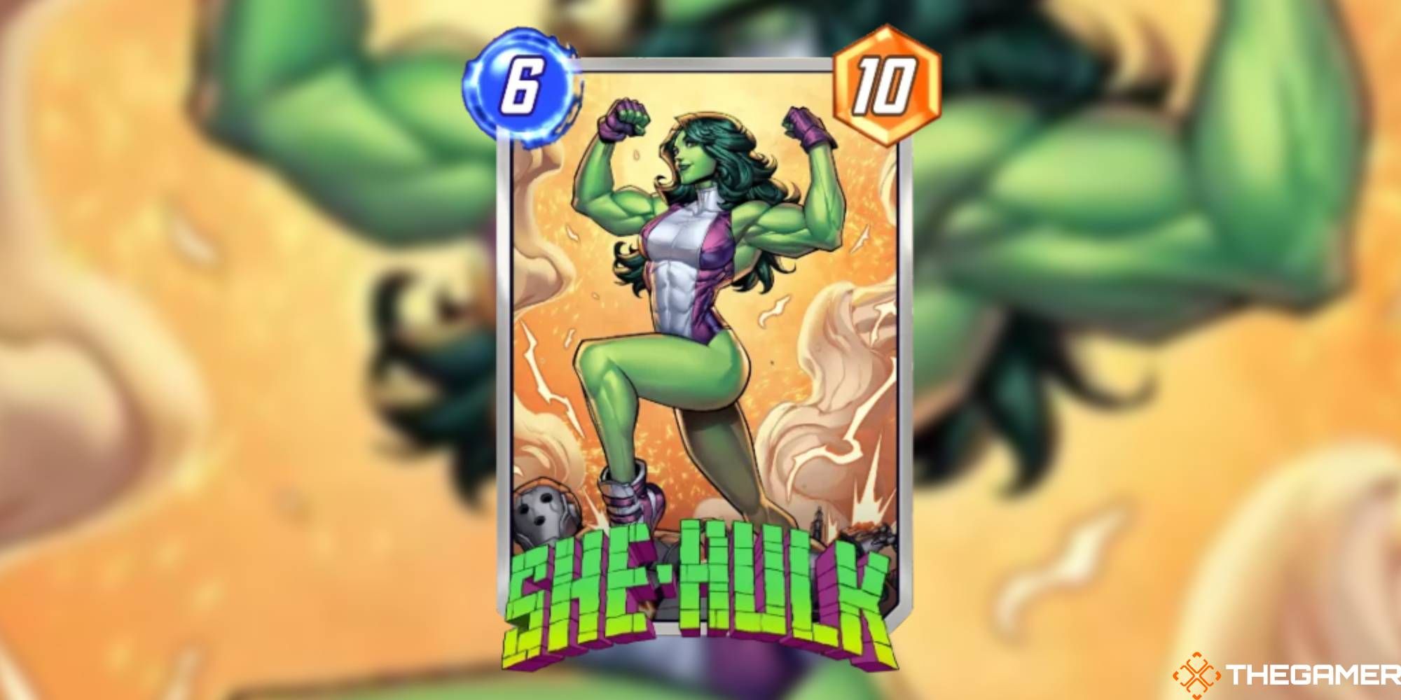 Marvel Snap - She-Hulk on a blurred background