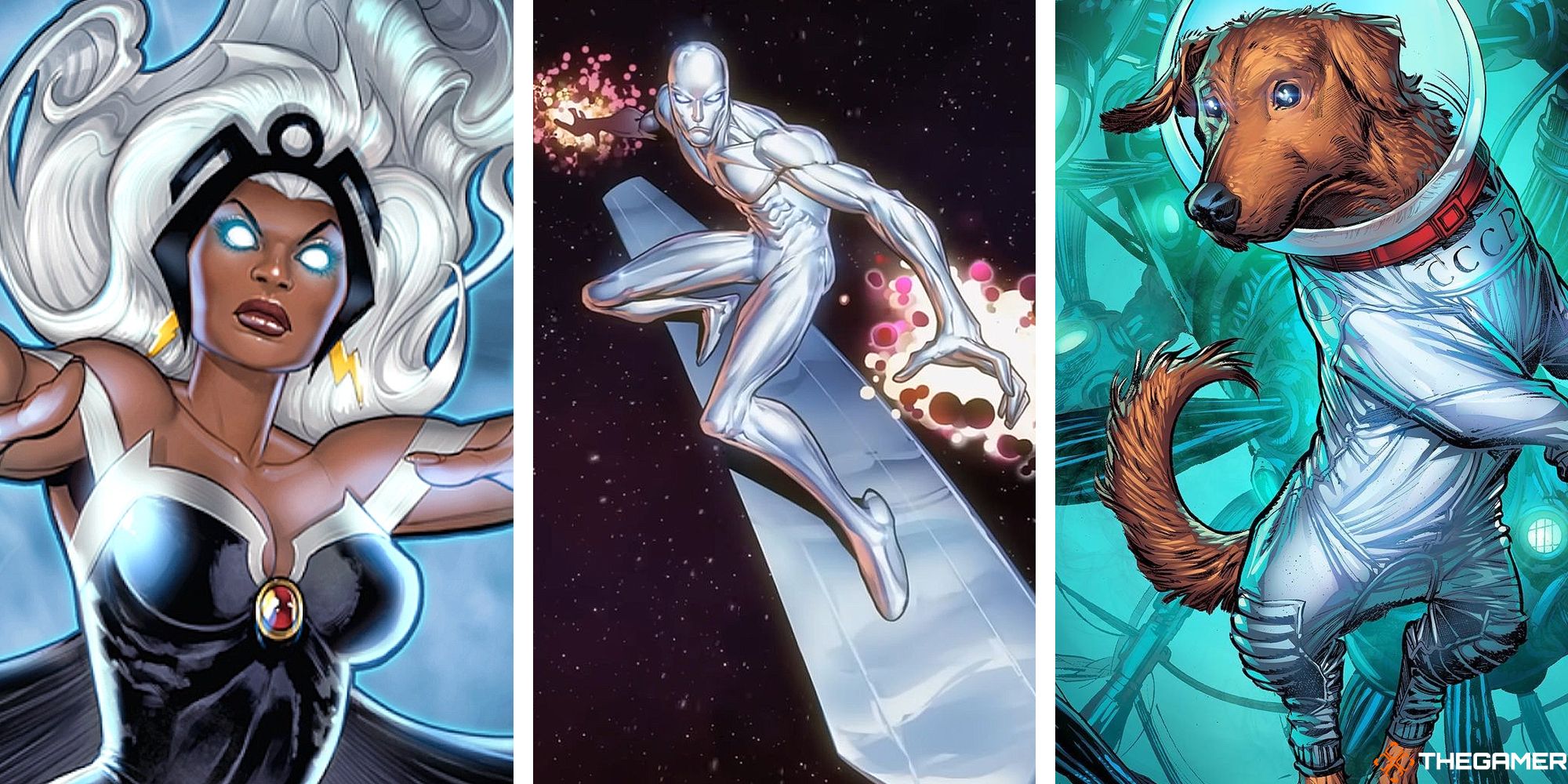 Storm, Silver Surfer, and Cosmo