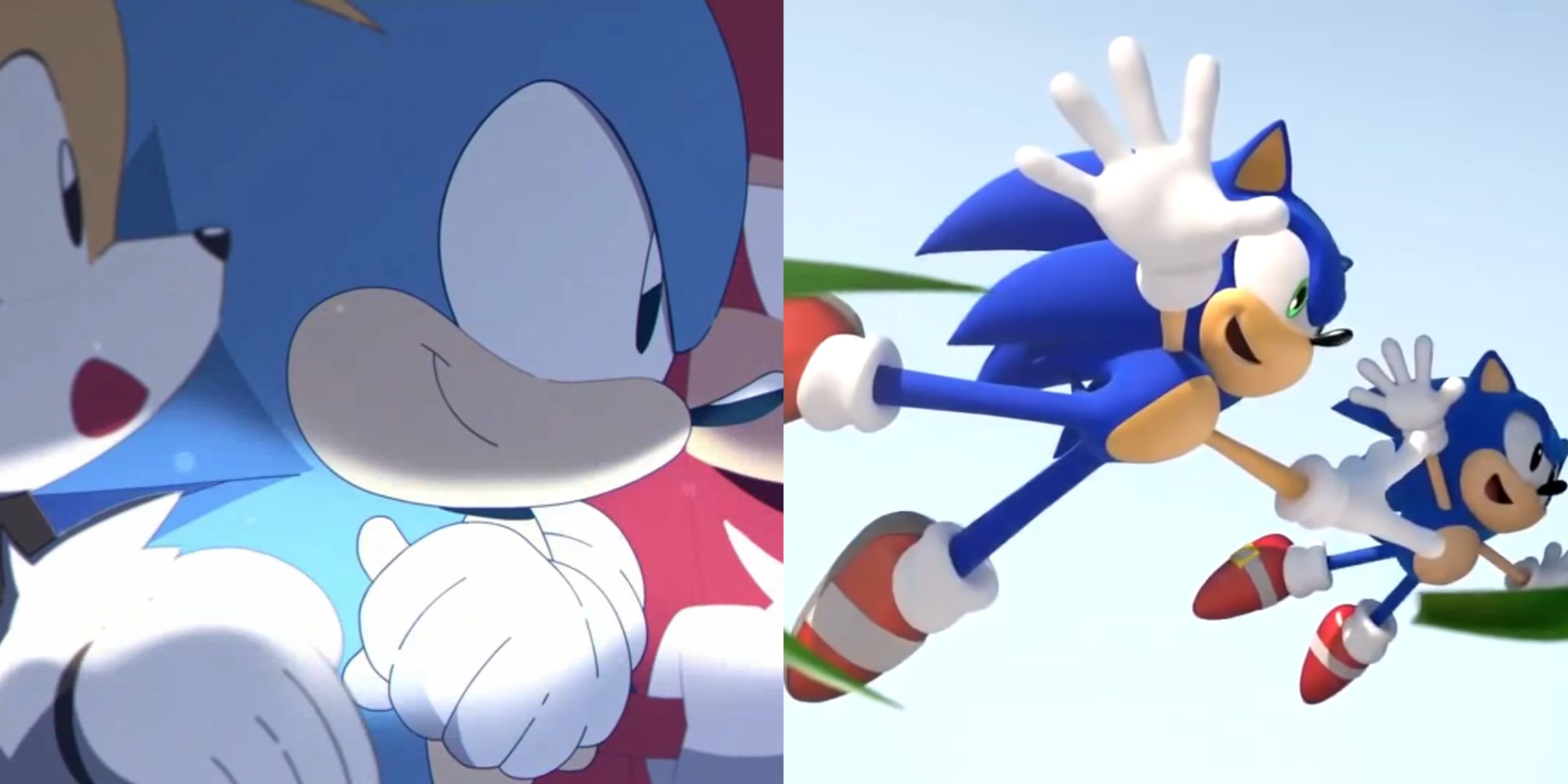 Sonic and the gang from the opening of Sonic Mania and both Classic and Modern Sonic from Sonic Generations.