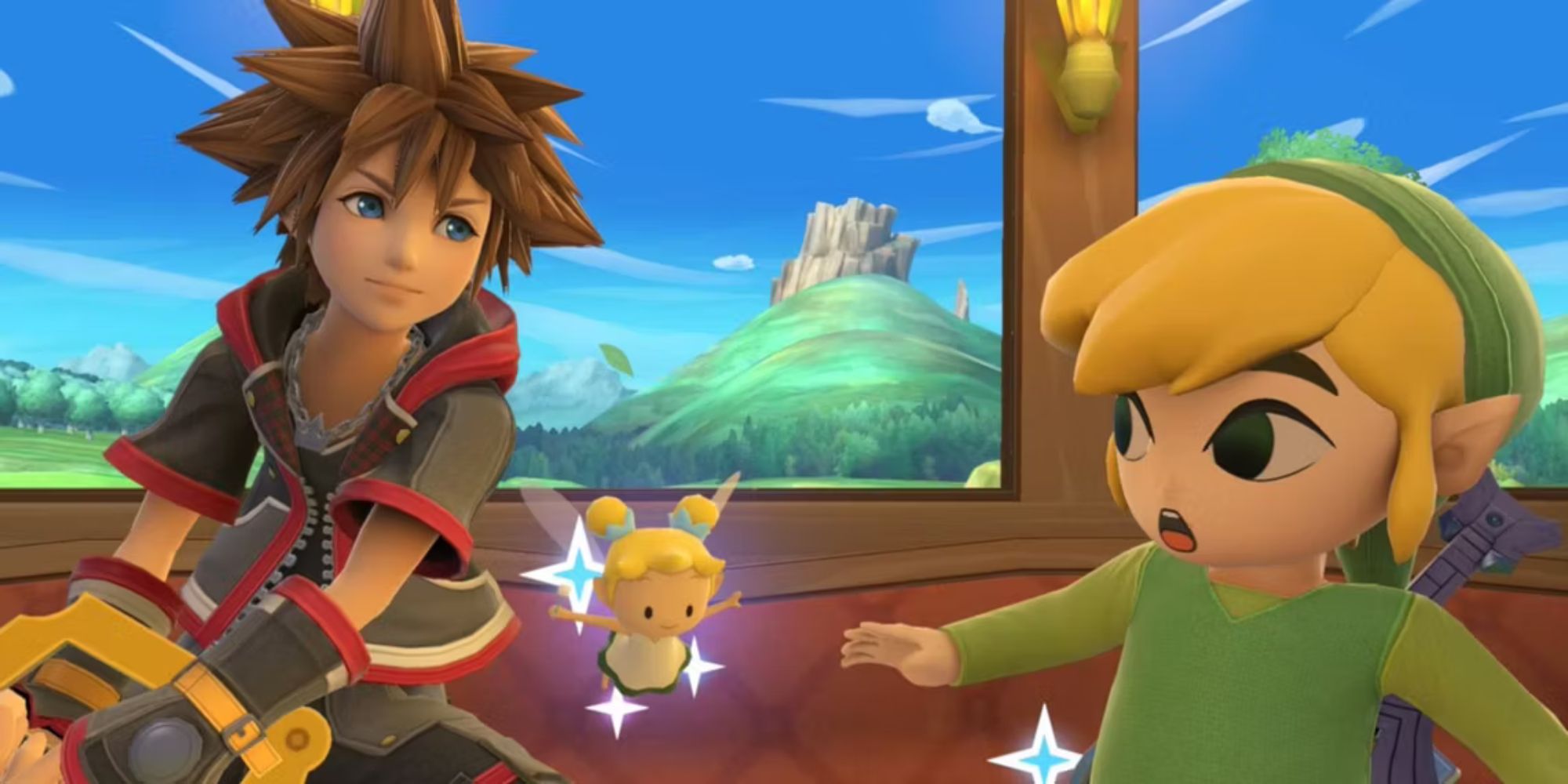 sora and toon link in Smash bros