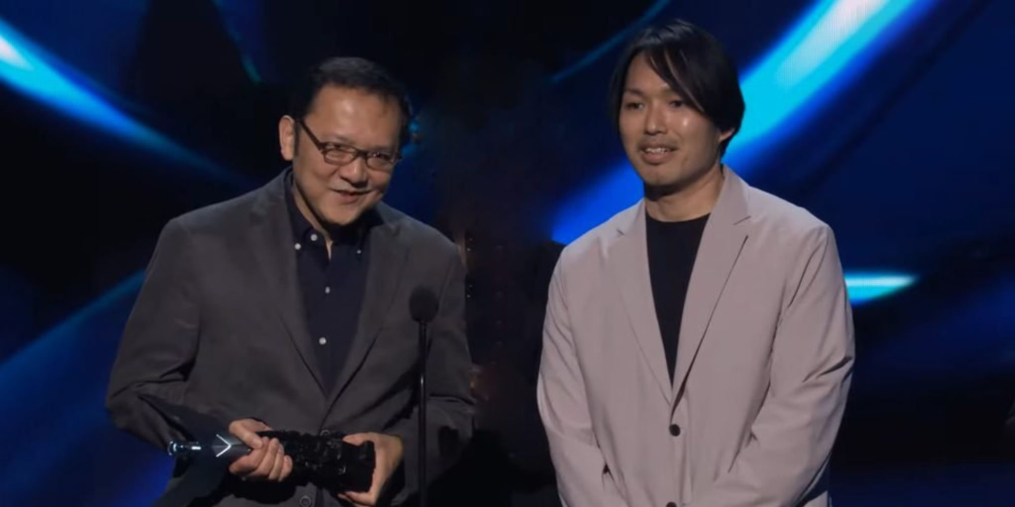 The Game Awards stage invader scrubbed from a photo.