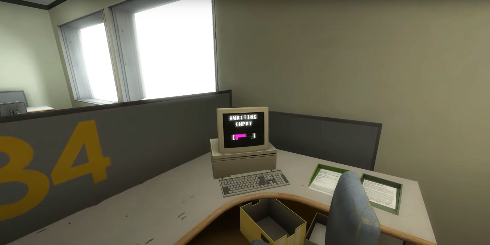 Stanley Parable office with old computer
