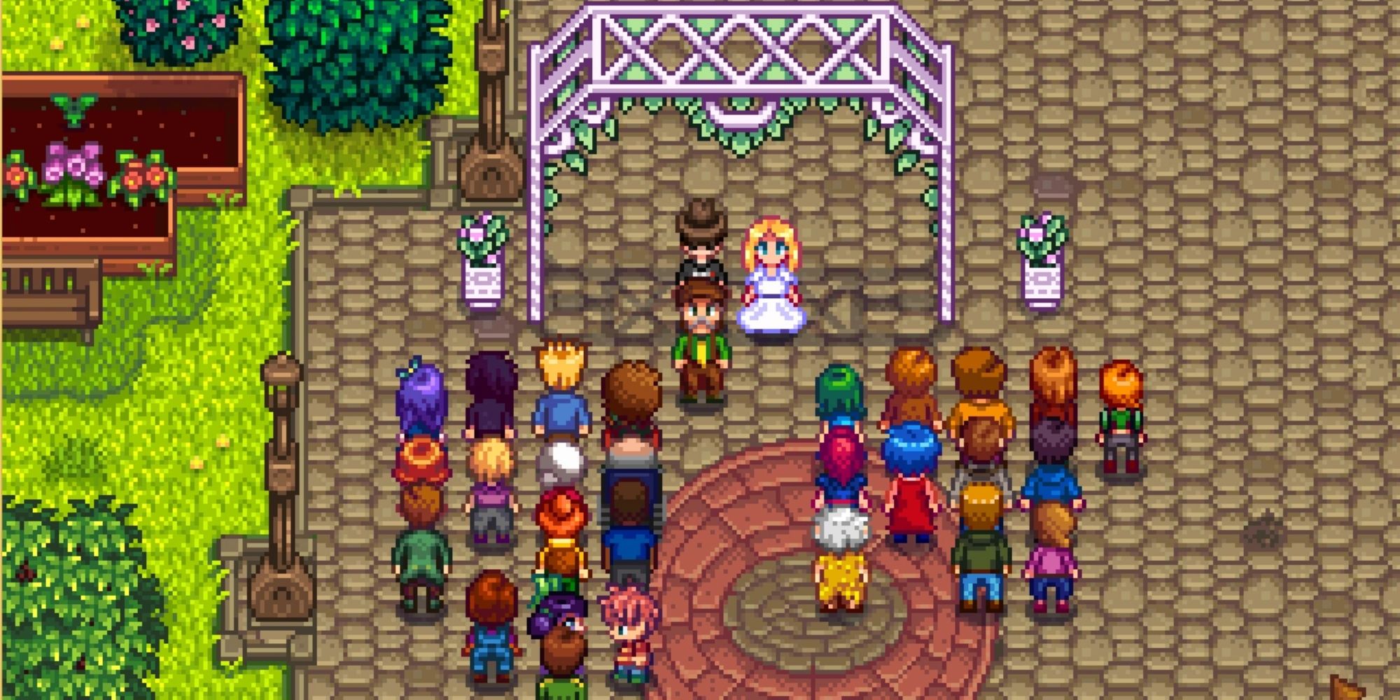 A wedding in the town between the player and Hailey