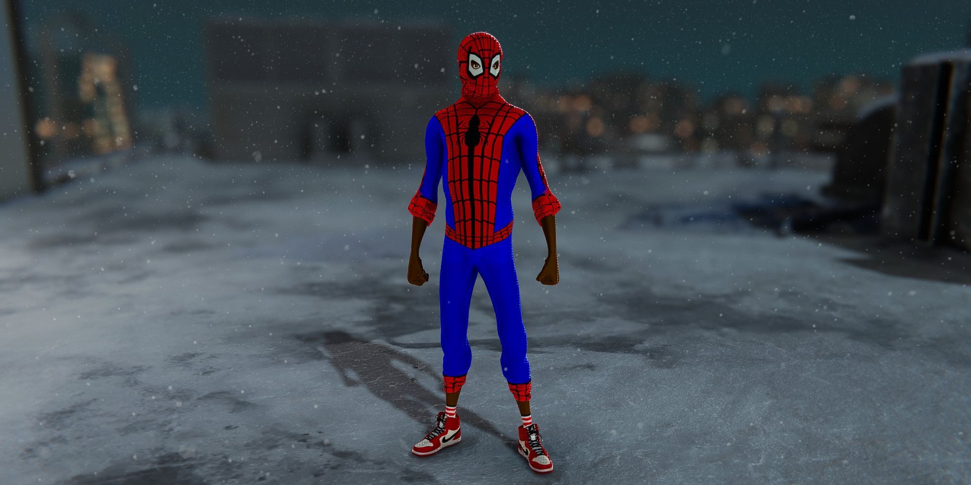 A mod for Spider-Man: Miles Morales that gives Miles his store-bought outfit from Into the Spider-Verse.