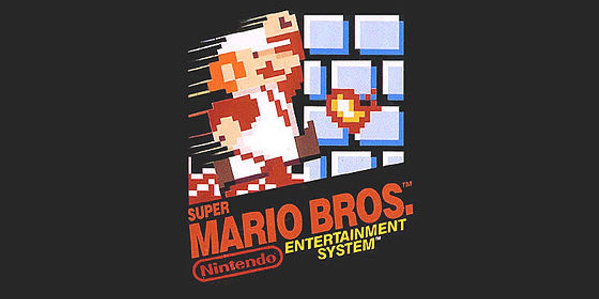 Super Mario Bros Cover Art, Mario jumping with fire flower power