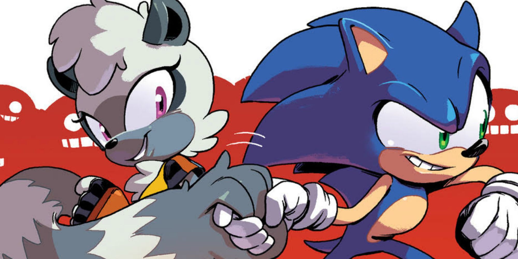 Sonic and Tangle the Lemur back-to-back in the IDW Sonic comics series.