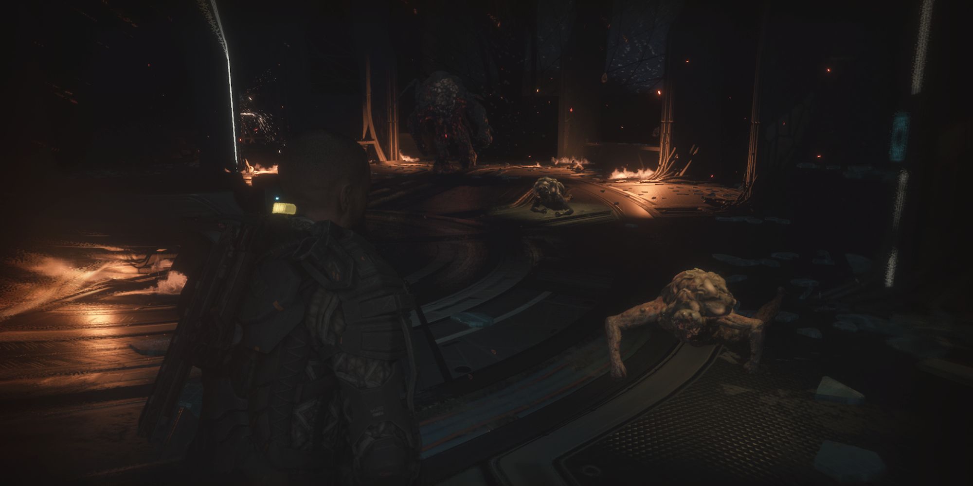 The Callisto Protocol Screenshot Of Explosive Enemies In Final Boss Fight