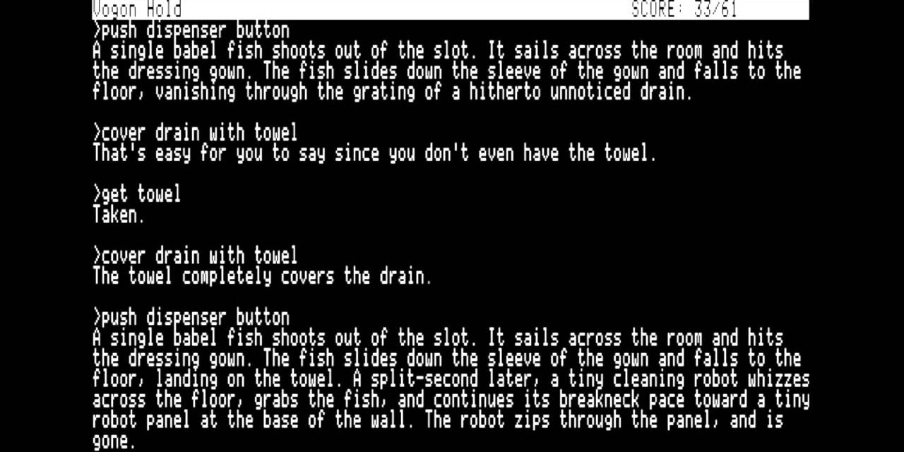 The Hitchhiker's Guide To The Galaxy Screenshot Of Babel Fish Puzzle