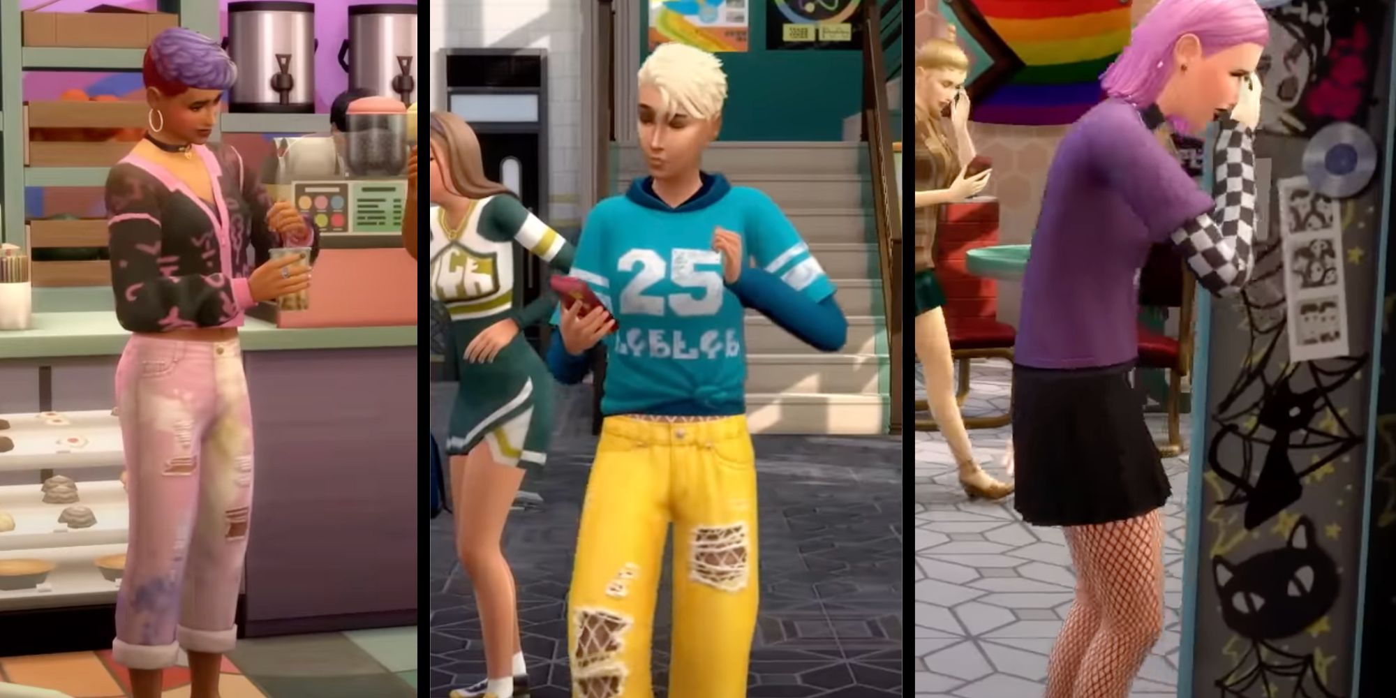 Three Teen Fashion Styles in The Sims 4 - High School Years