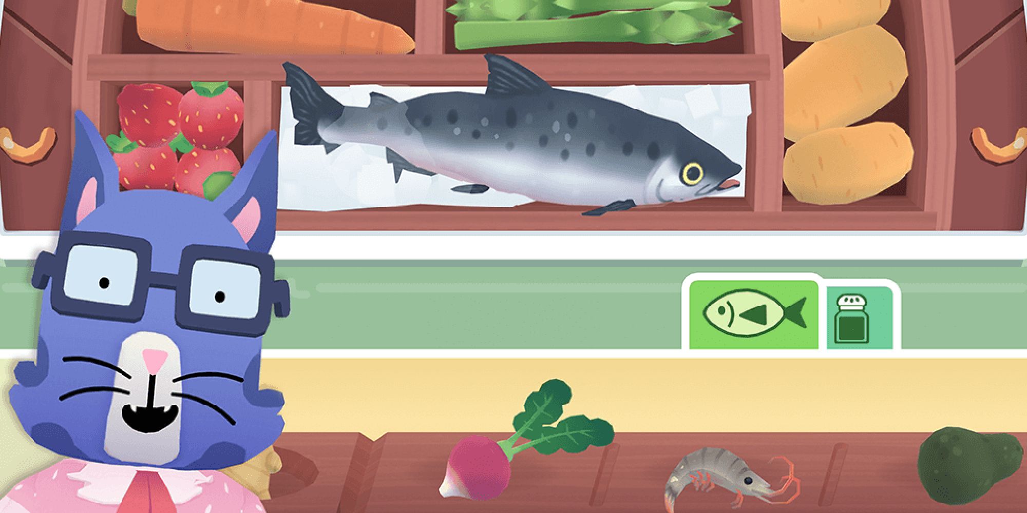 toca kitchen sushi gameplay with cat and fish