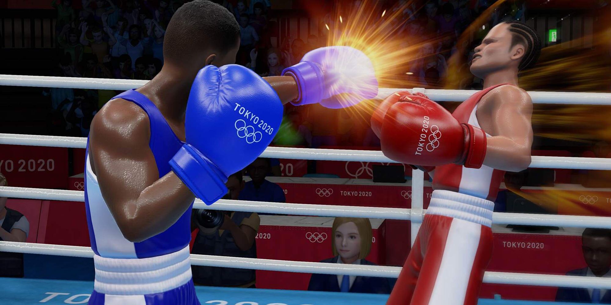 Left straight boxing connected at Tokyo 2020 Olympics