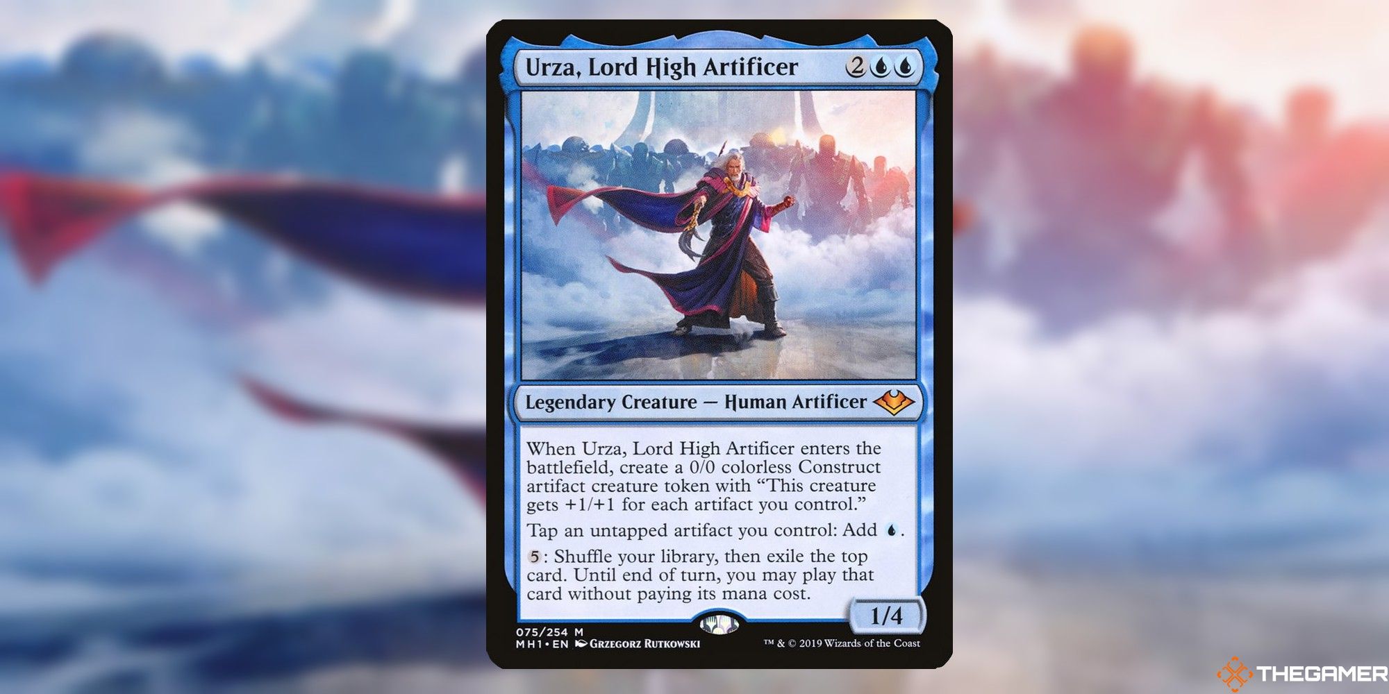 Urza, Lord High Artificer card and art background