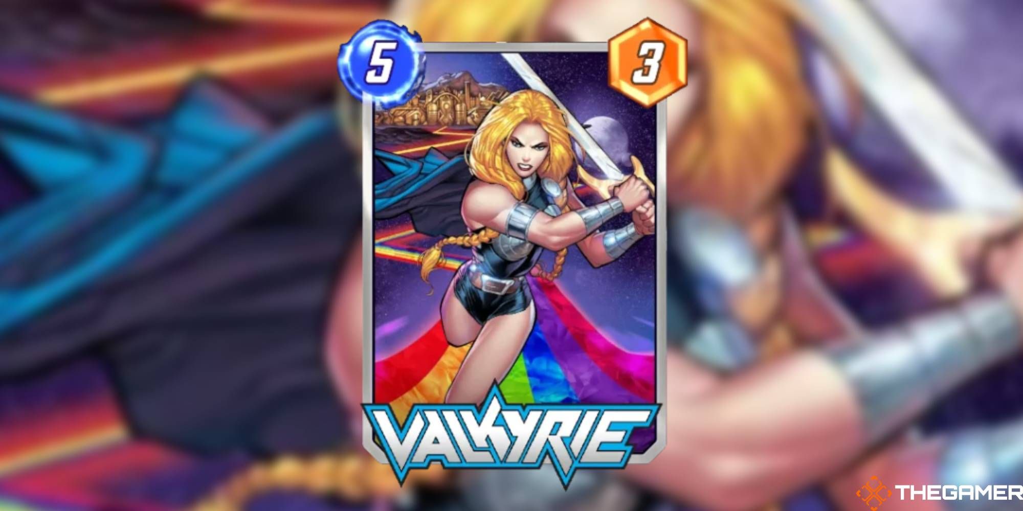 Marvel Snap - Valkyrie on a blurred background