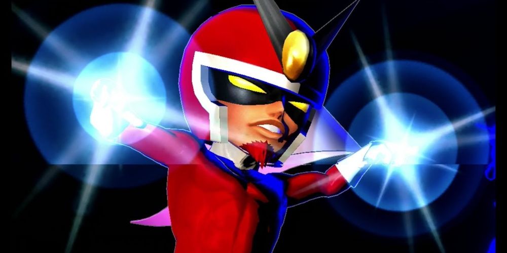 Viewtiful Joe about to shoot powers from his hands in Marvel vs Capcom 3