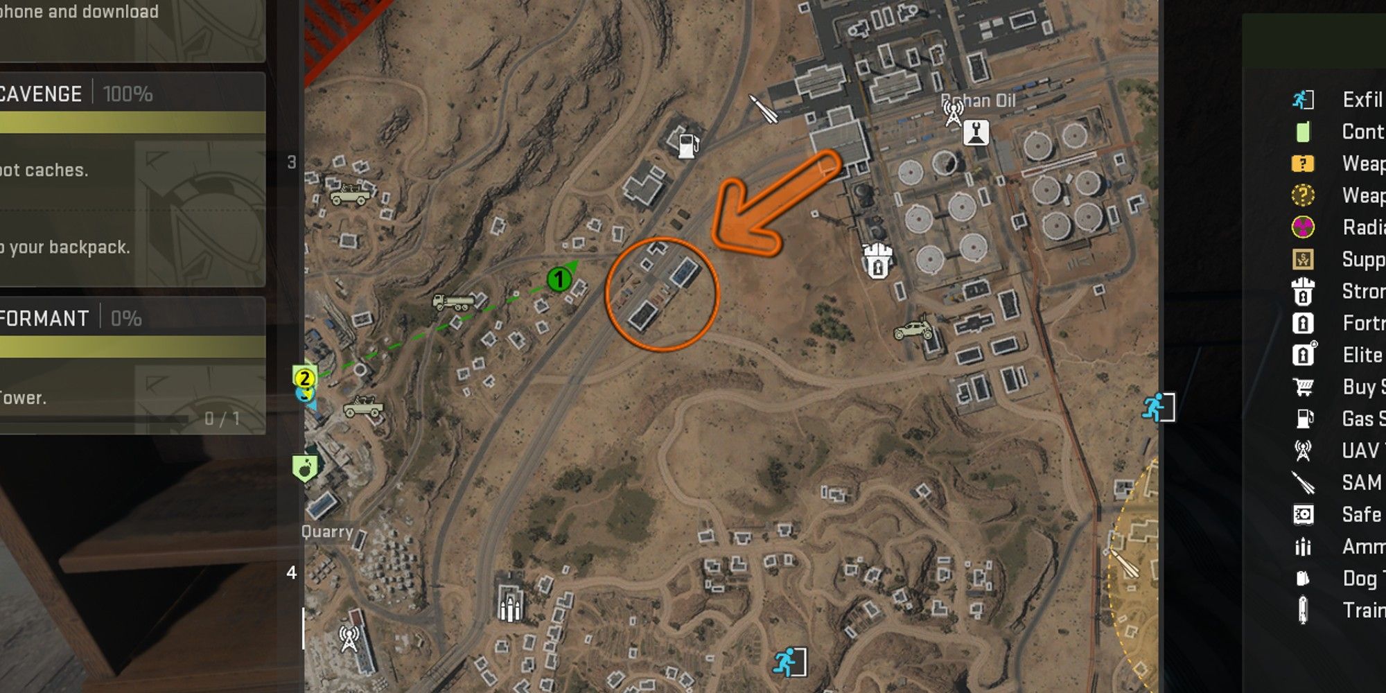 Warzone DMZ Rohan Oil Dead Drop Location on map.