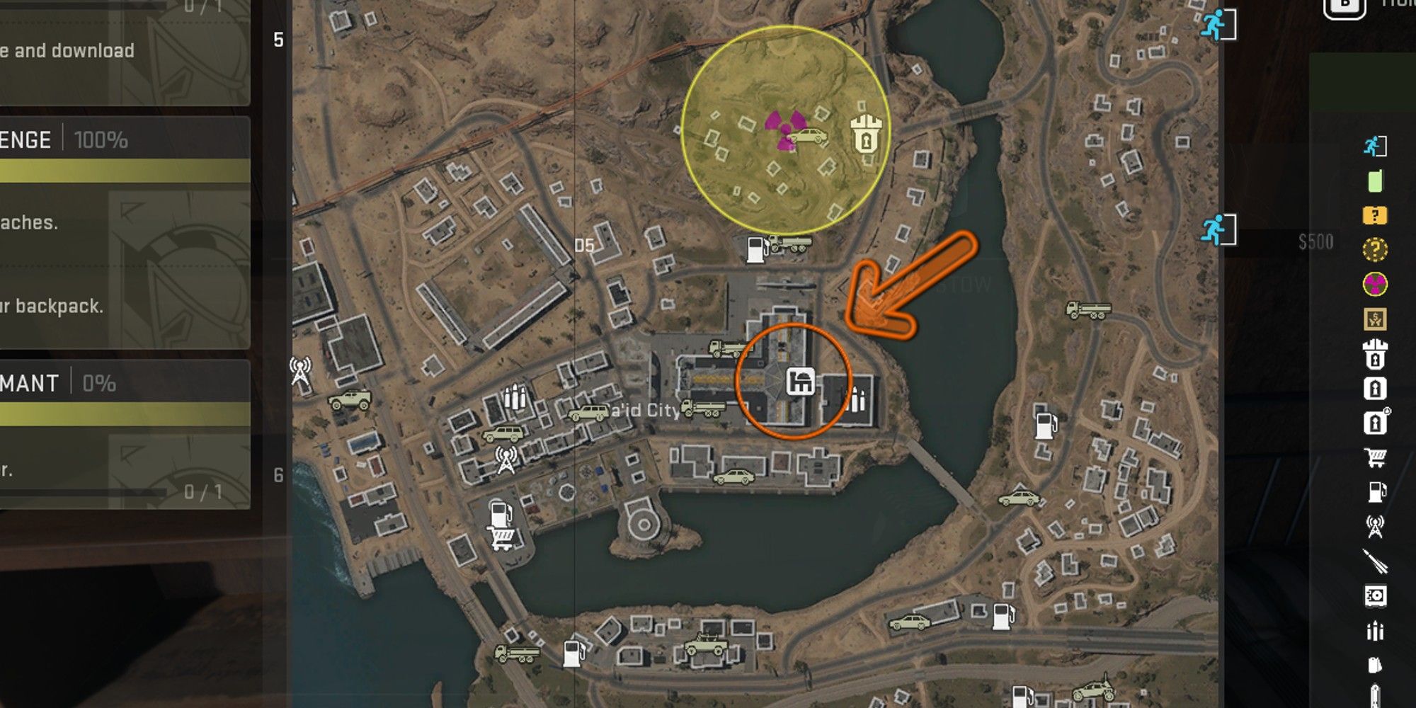 Warzone DMZ Sa'id City Dead Drop Location on map.