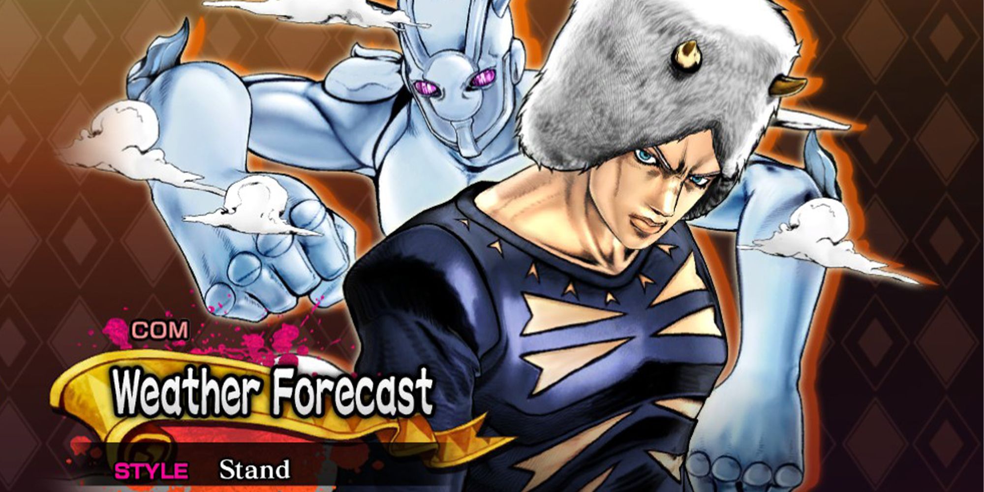 The amnesiac and his stand, Weather Forecast, from JoJo's Bizarre Adventure ASBR.