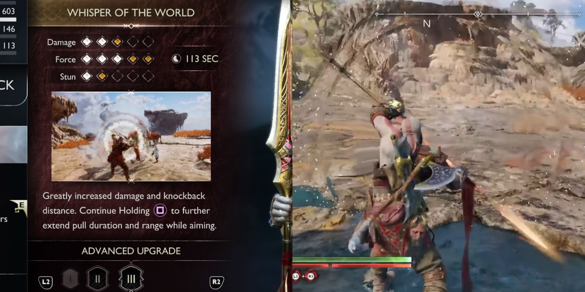 The Draupnir Spear and one of its Runic Attacks, from God of War Ragnarok