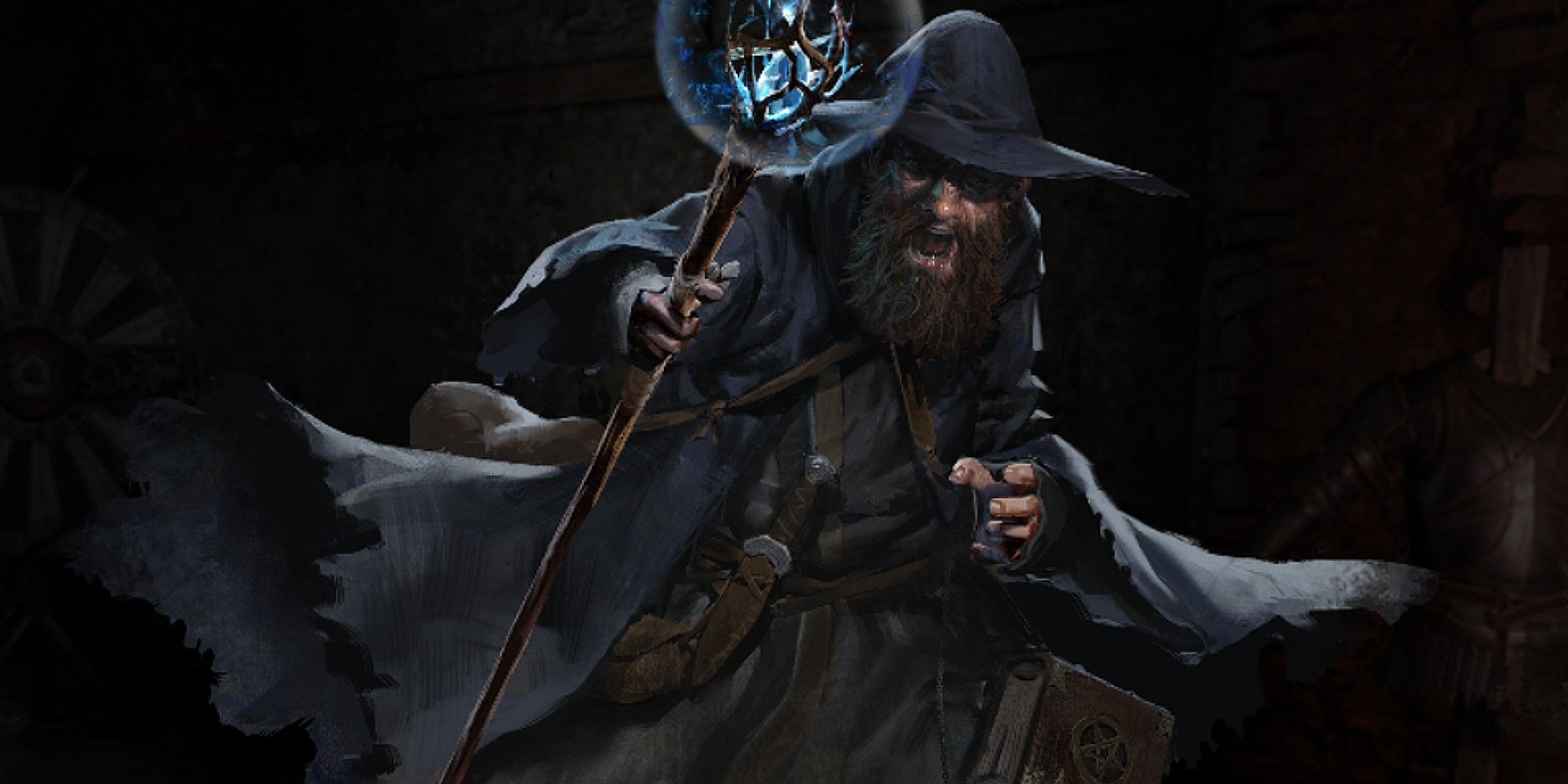 Wizard casting spell with staff Dark And Darker