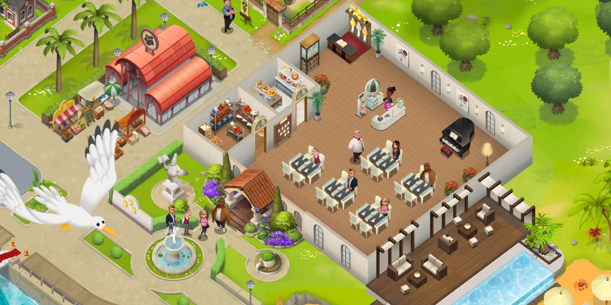 world chef top view of restaurant