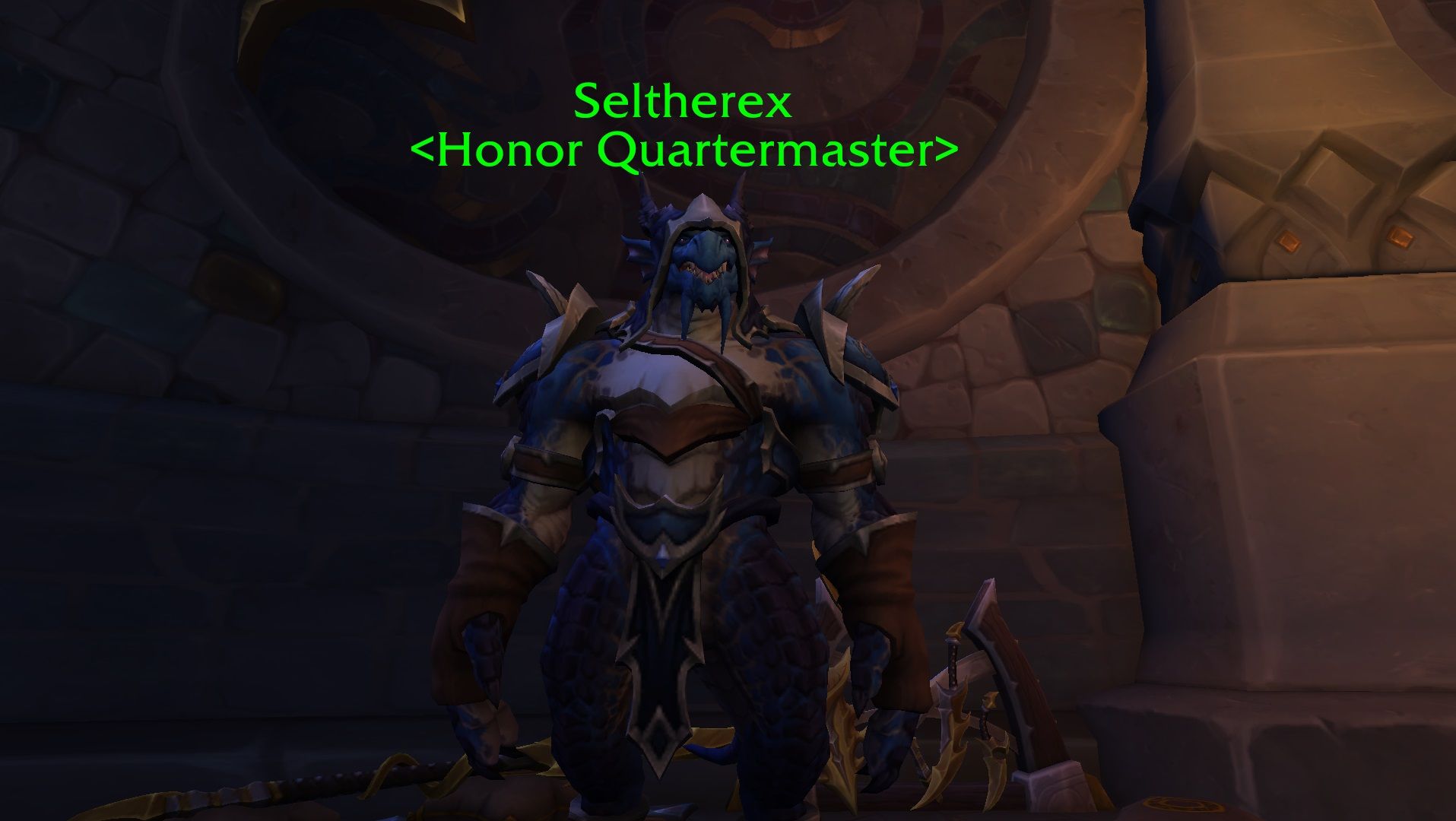 Seltherex, an honor vendor in Valdrakken, in World of Warcraft.