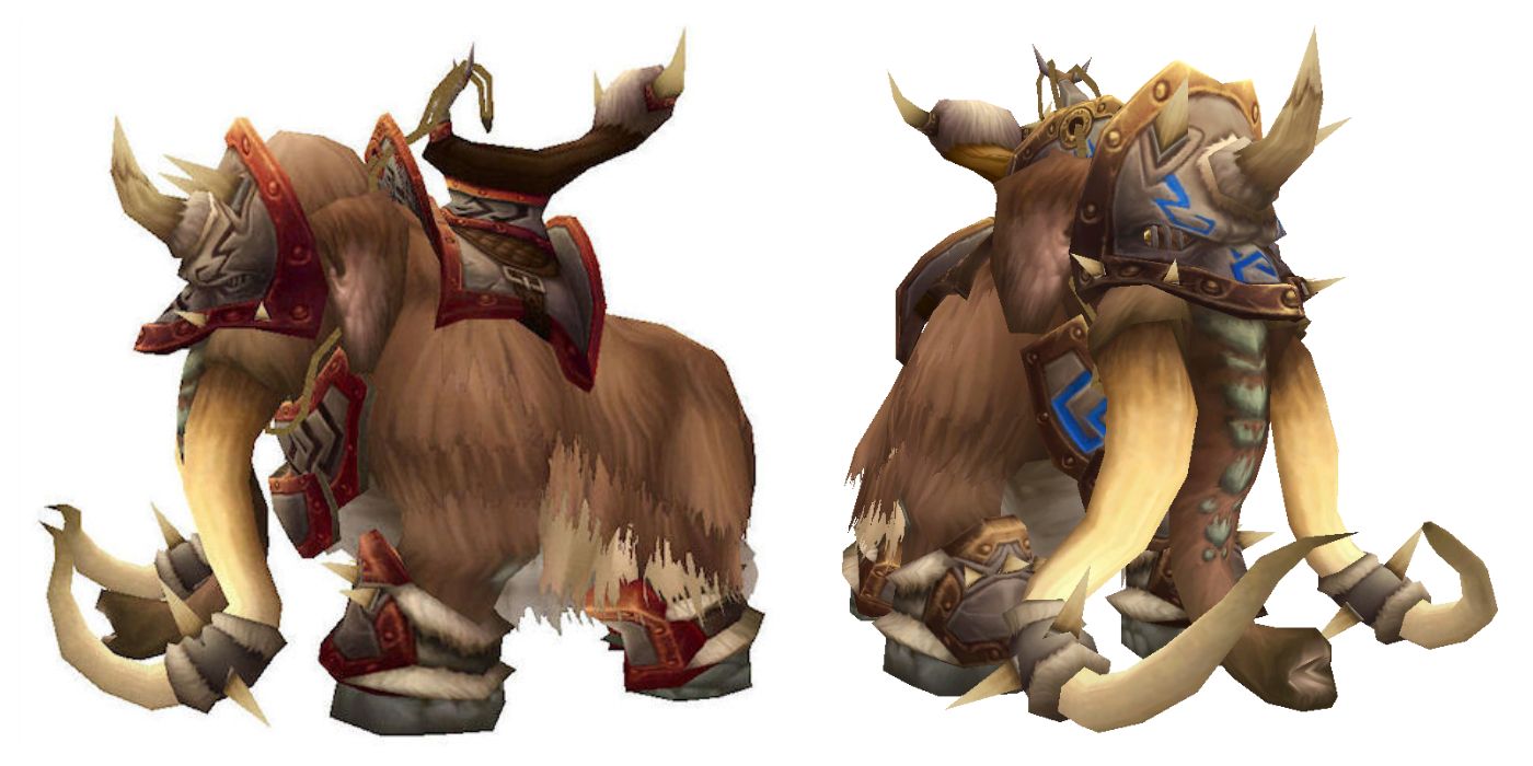 Wow Mounts wooly mammoth both versions
