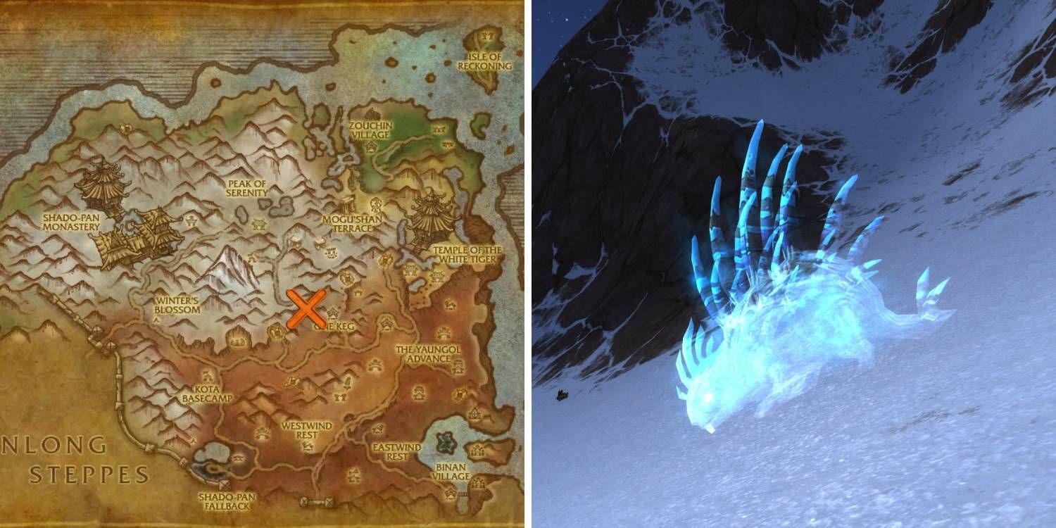 The location of the spirit beast Gumi within Kun-Lai Summit in World of Warcraft
