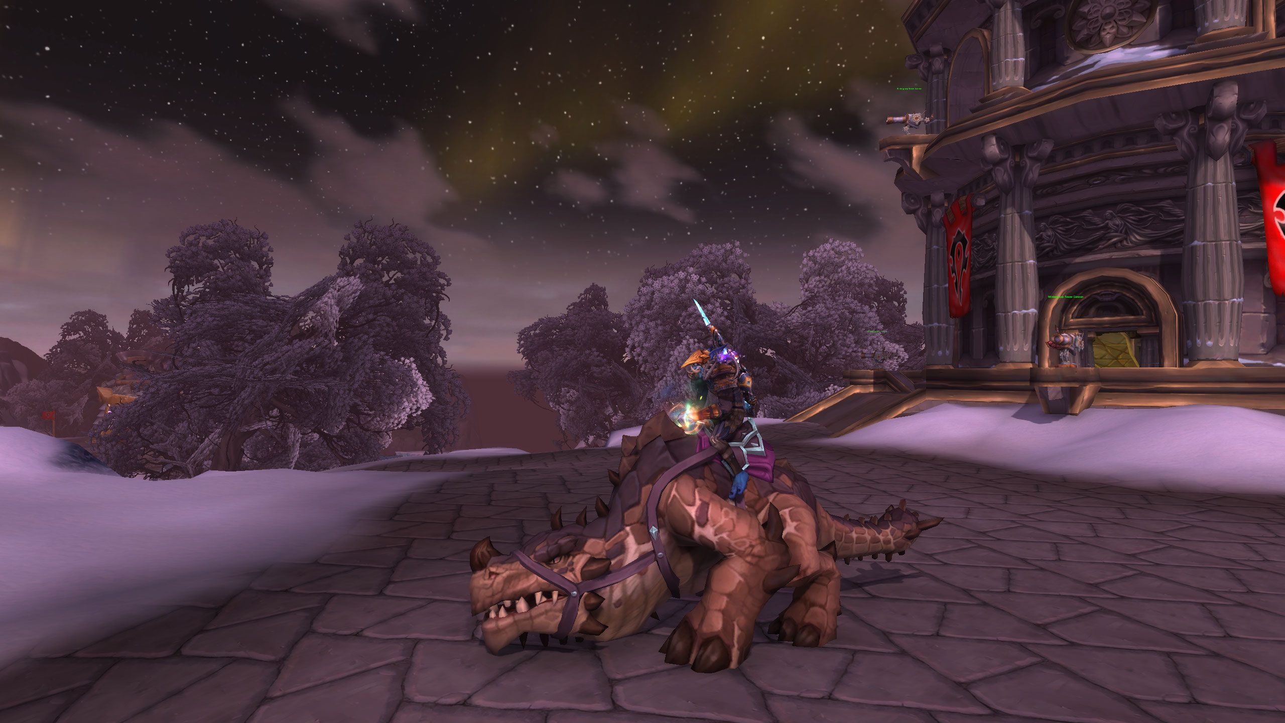 WoW Lizi, Thunderspine trampler mount in alterac valley