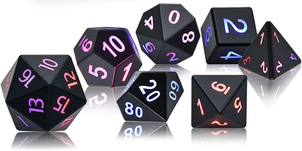 light up polyhedral dice