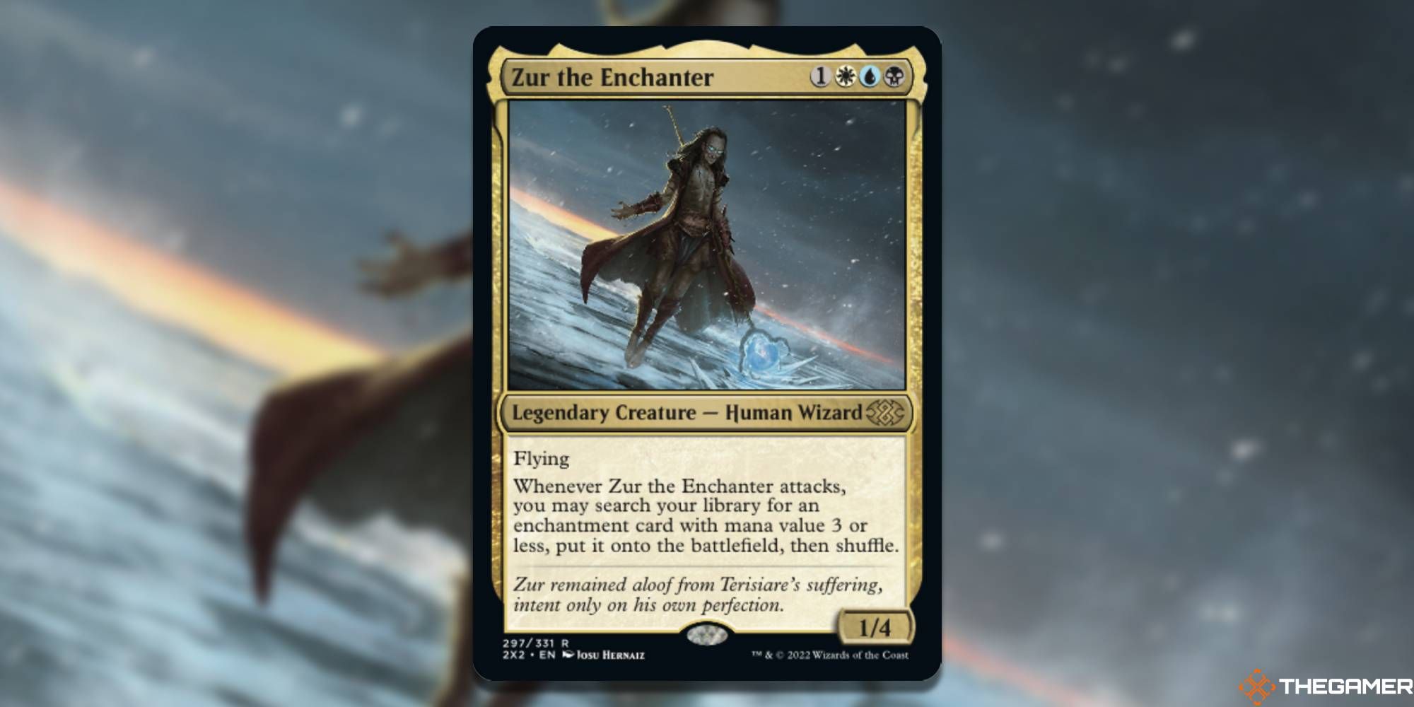 Image of the Zur the Enchanter card in Magic: The Gathering, with art by Josu Hernaiz 