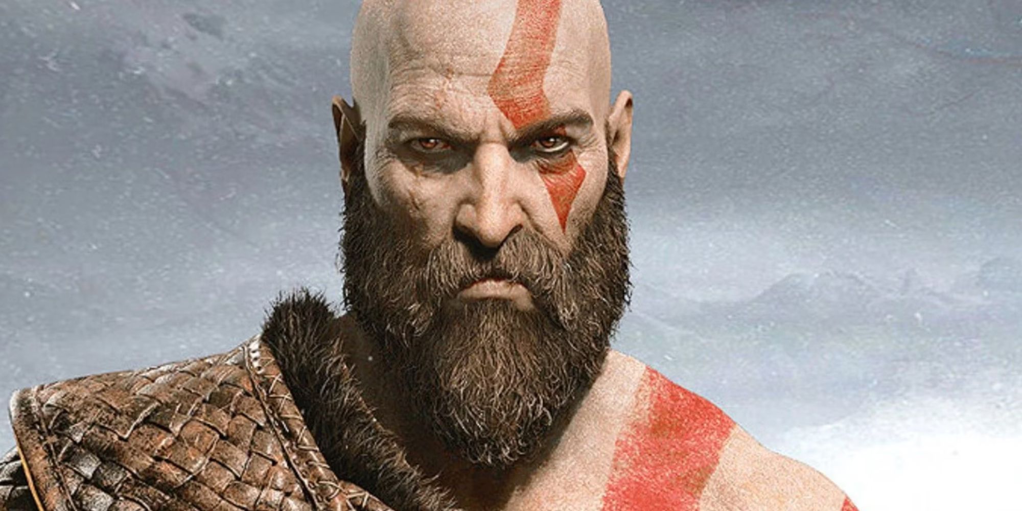 close-up of Kratos from God of War