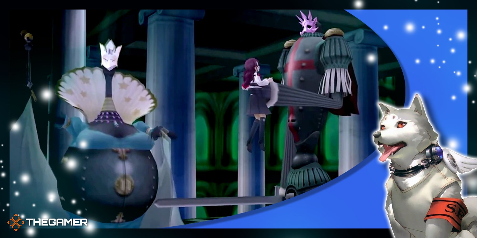 the emperor and empress full moon bosses attacking mitsuru in tartarus in persona 3 portable