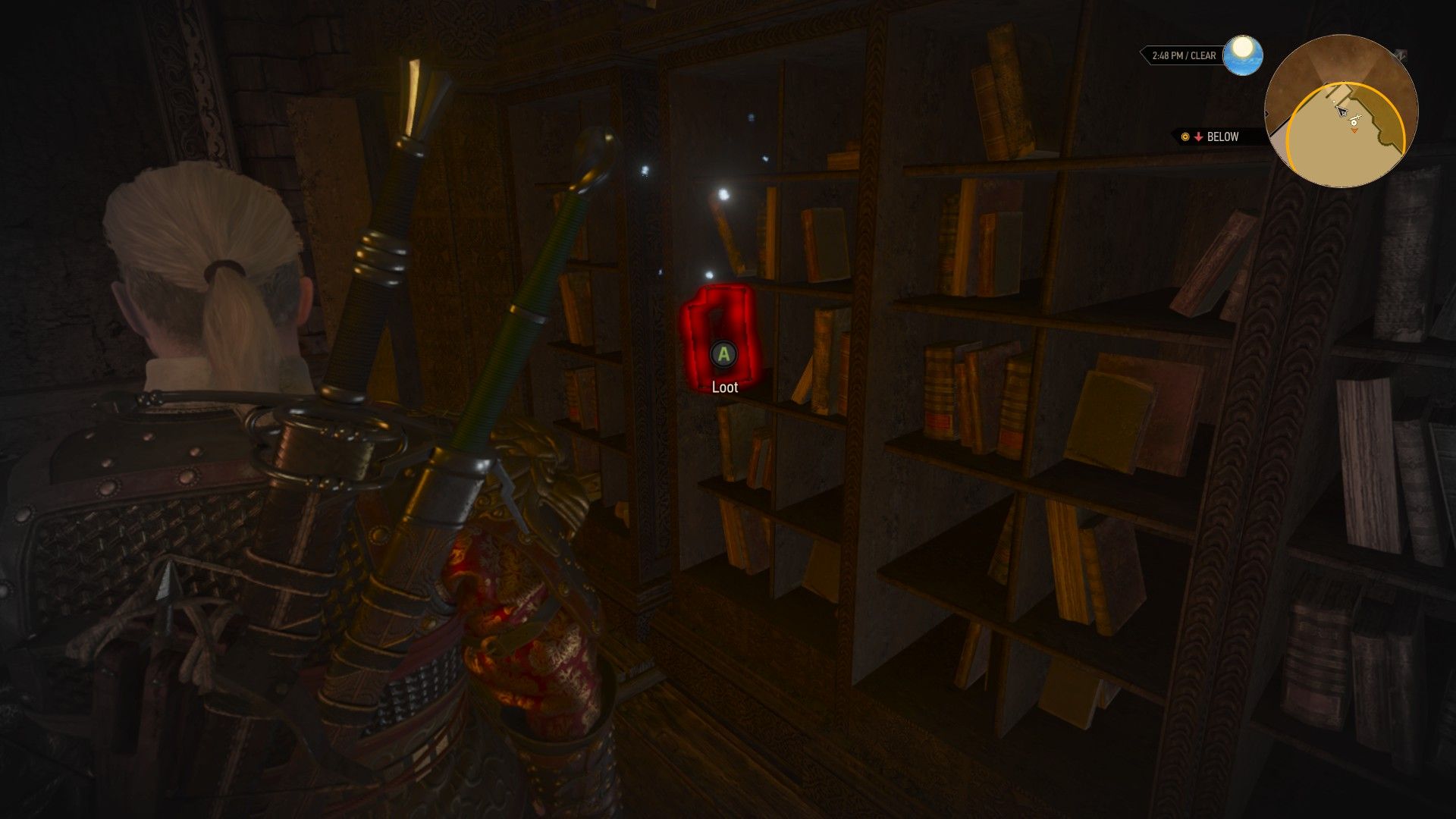 Geralt in Kaer Morhen finding Reinald's Diagram Osmund's Notes Location.