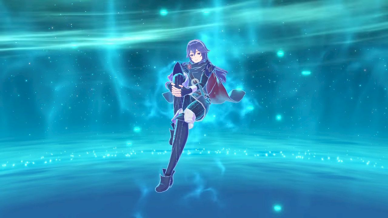 Emblem Lucina Relaxing and Sitting During First Summoning