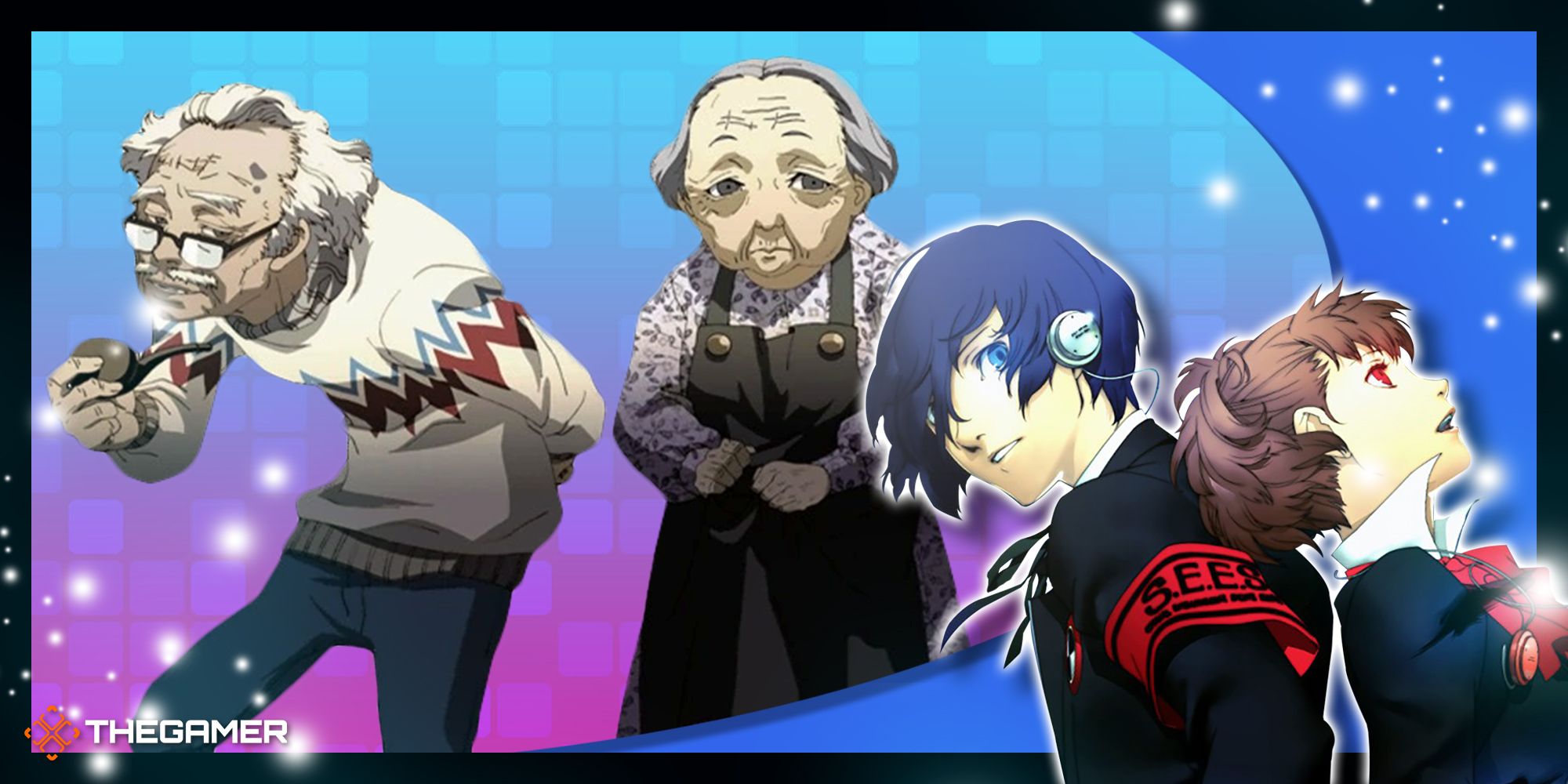 bunkichi and mitsuko, the old couple in persona 3 portable who serve as the hierophant arcana