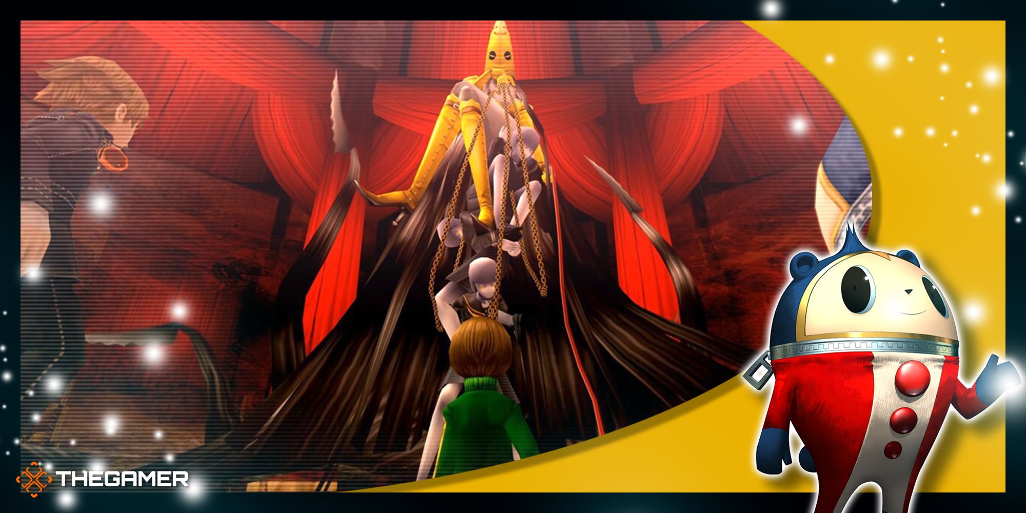 Persona 4 Golden - the team confronting shadow Chie in battle.