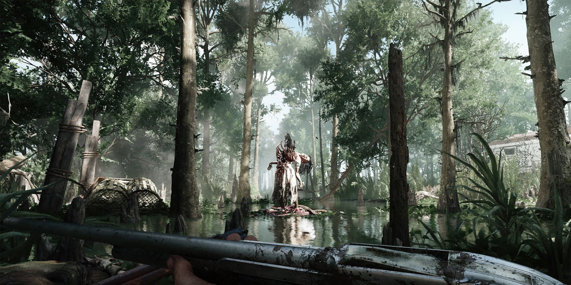 Player encounters Hive in the middle of swamp in Hunt: Showdown
