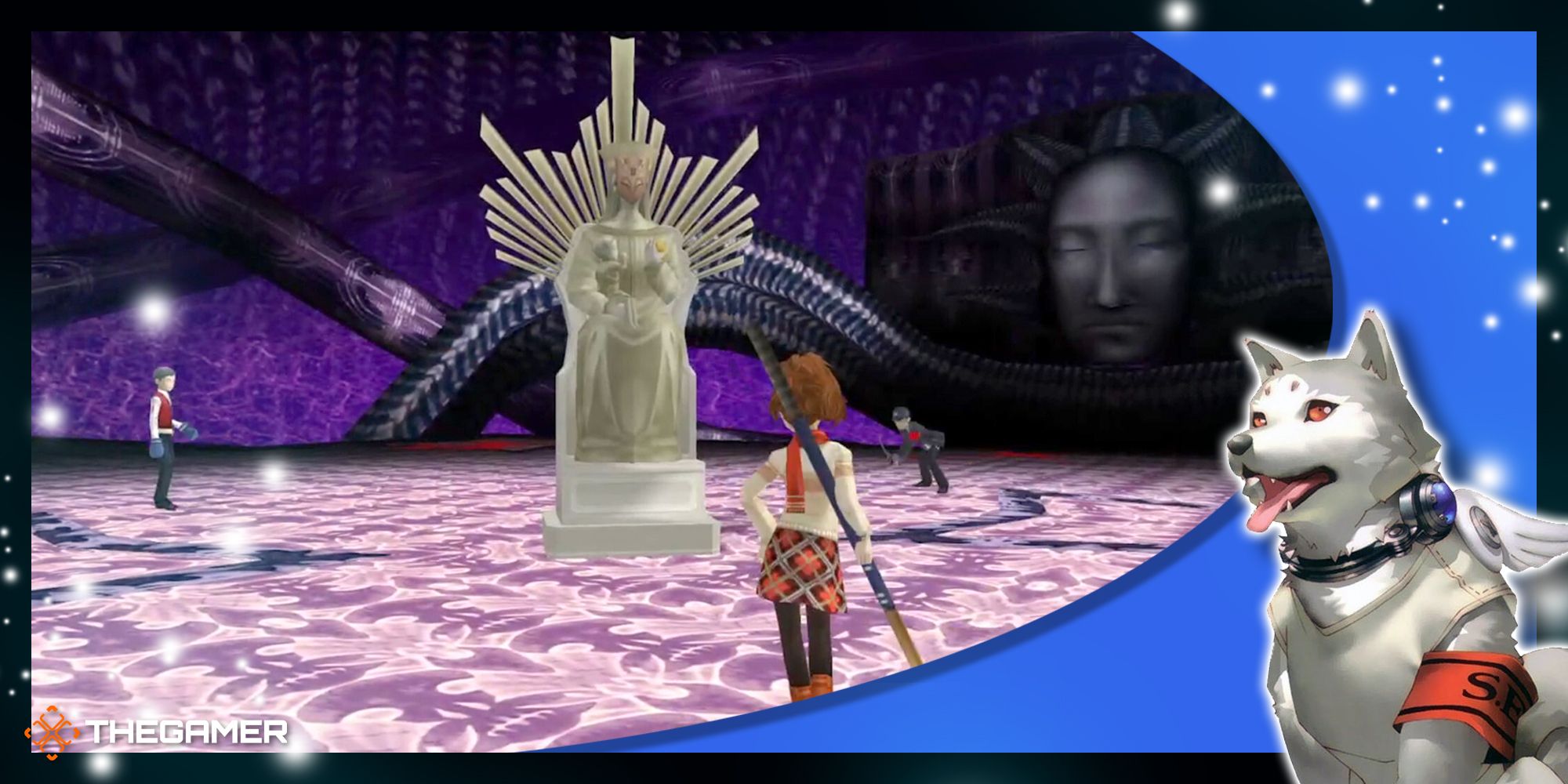 the female protagonist of persona 3 portable staring down change relic in our p3p frame