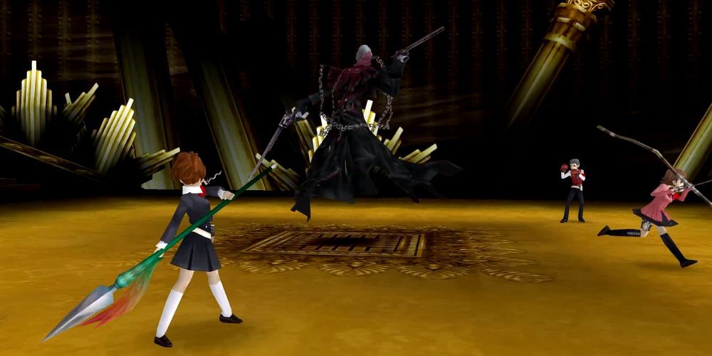 FeMC, Yukari, Akihiko y Mitsuru se enfrentan a Reaper en Tartarus en Persona 3 Portable