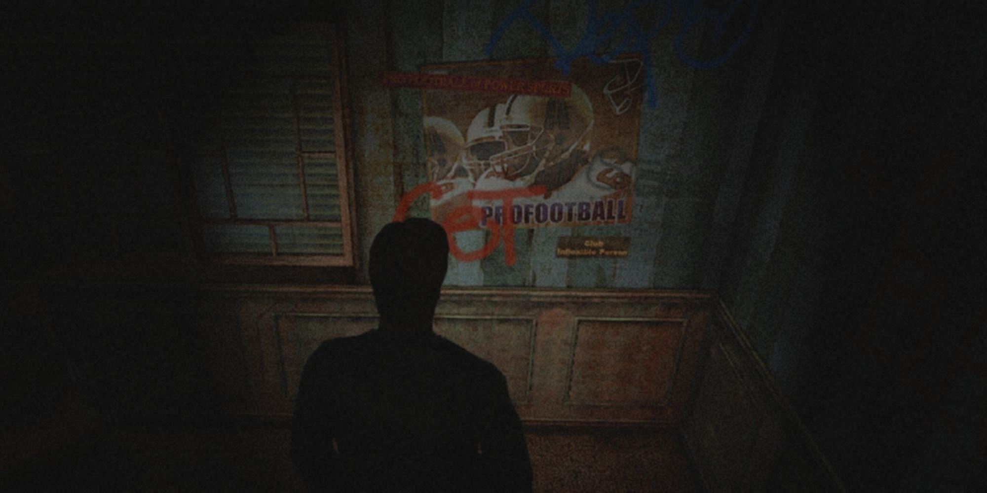 A football poster in Eddie's hidden room in Silent Hill 2.