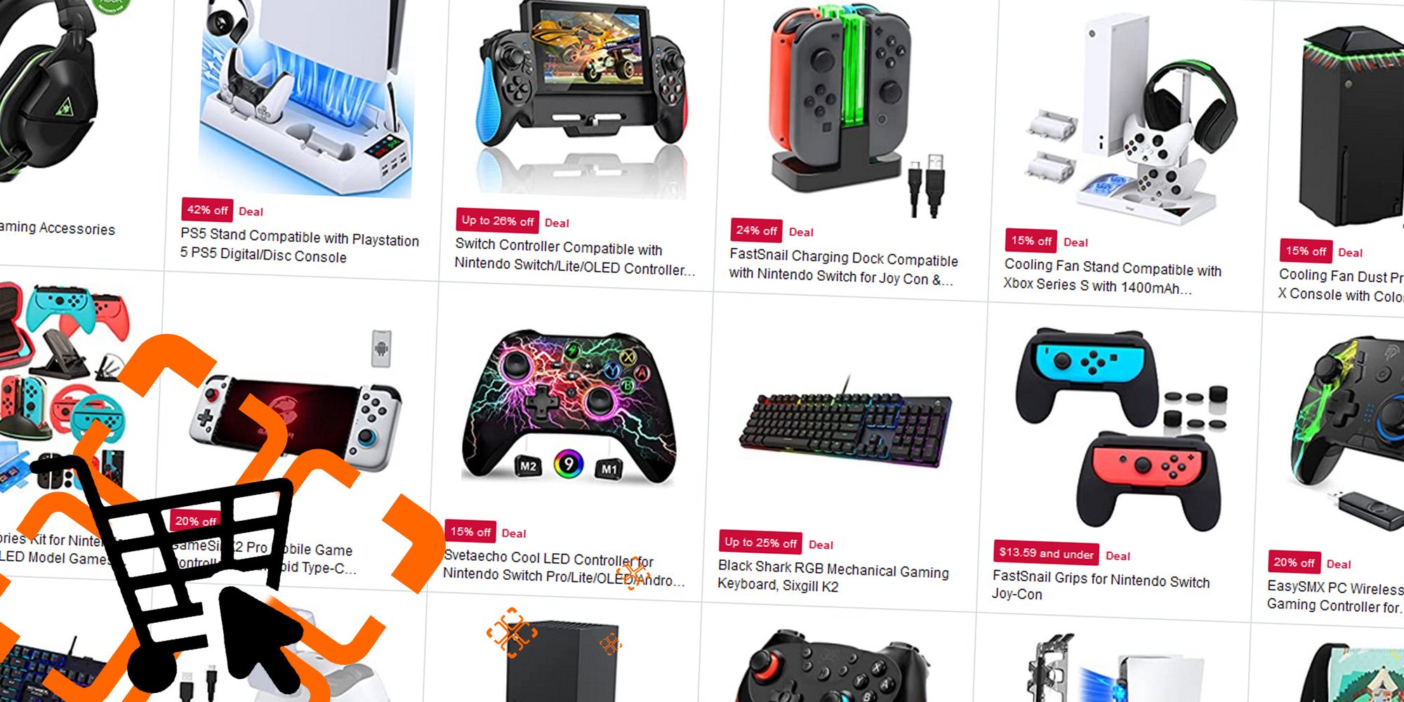 Gaming accessories discounted in the Amazon sale.