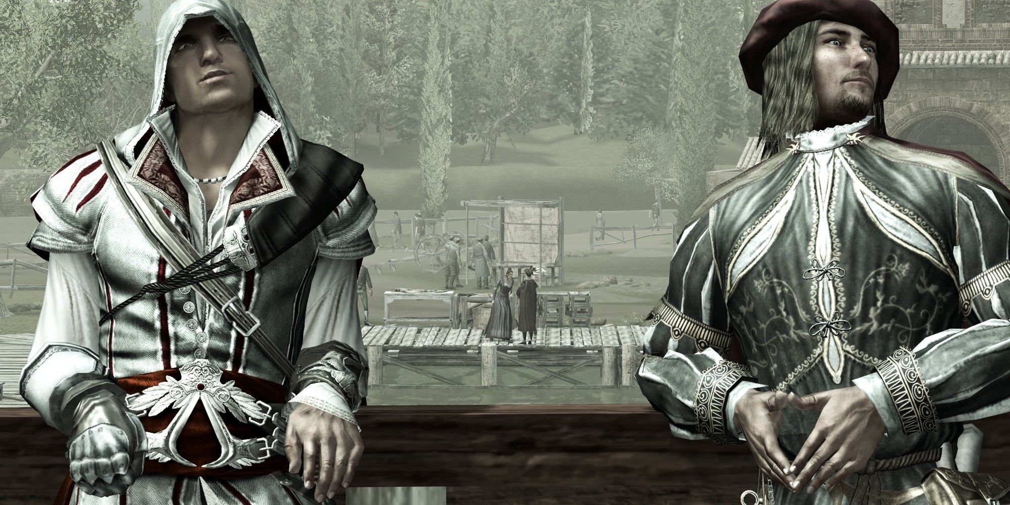 Assassin's Creed 2 - Ezio Auditore and Leonardo da Vinci chiling