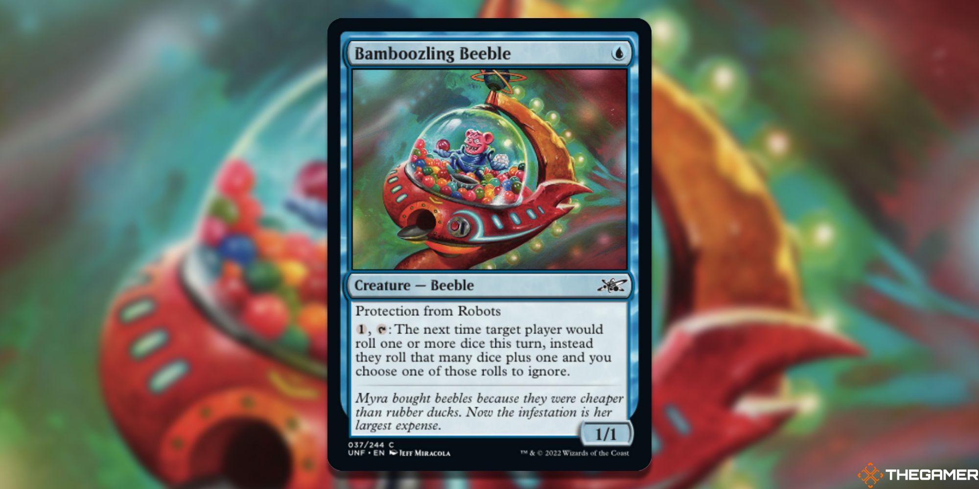 The card Bamboozling Beeble from Magic: the Gathering.