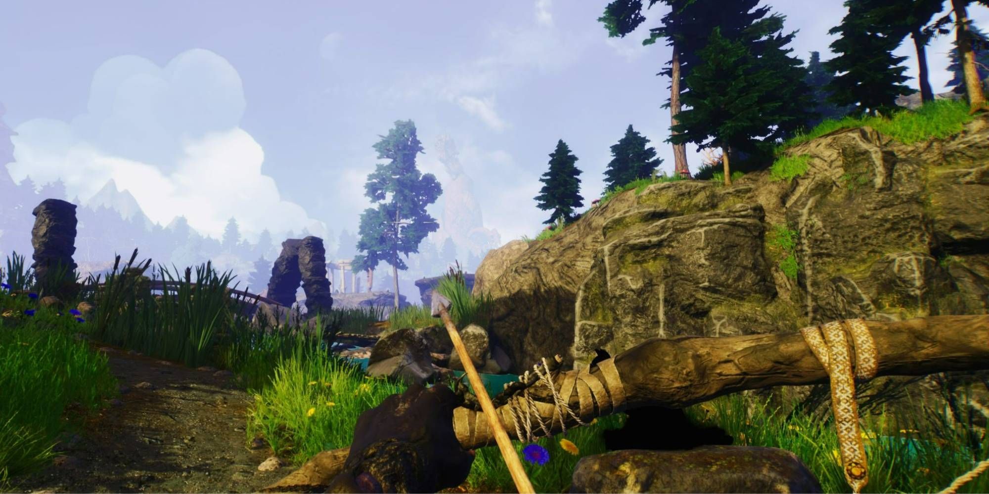 Blacktail Skill Tree feature image showing the player looking across in a semi-wooded country scene while holidng a bow and arrow nocked.