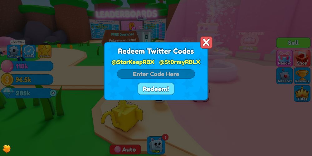 How to Enter Codes on the Roblox Bubble Gum Clicker