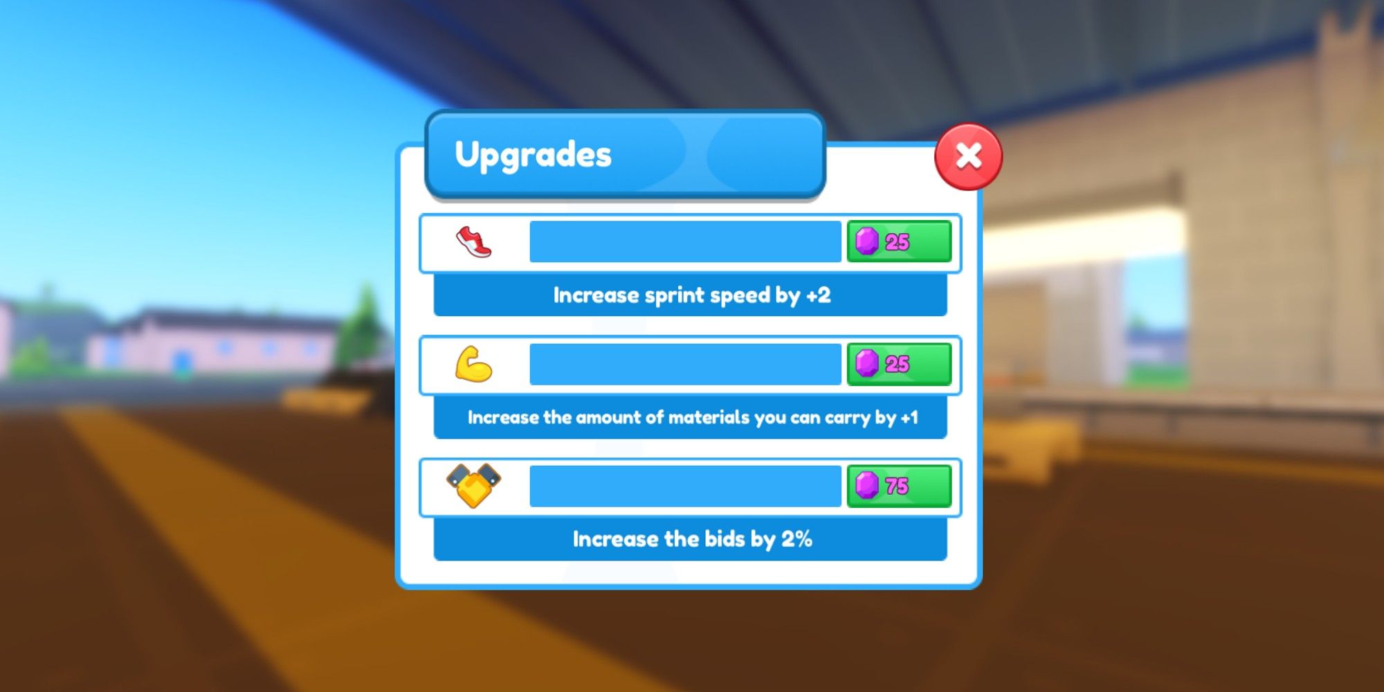 Car Factory Tycoon Upgrade Page