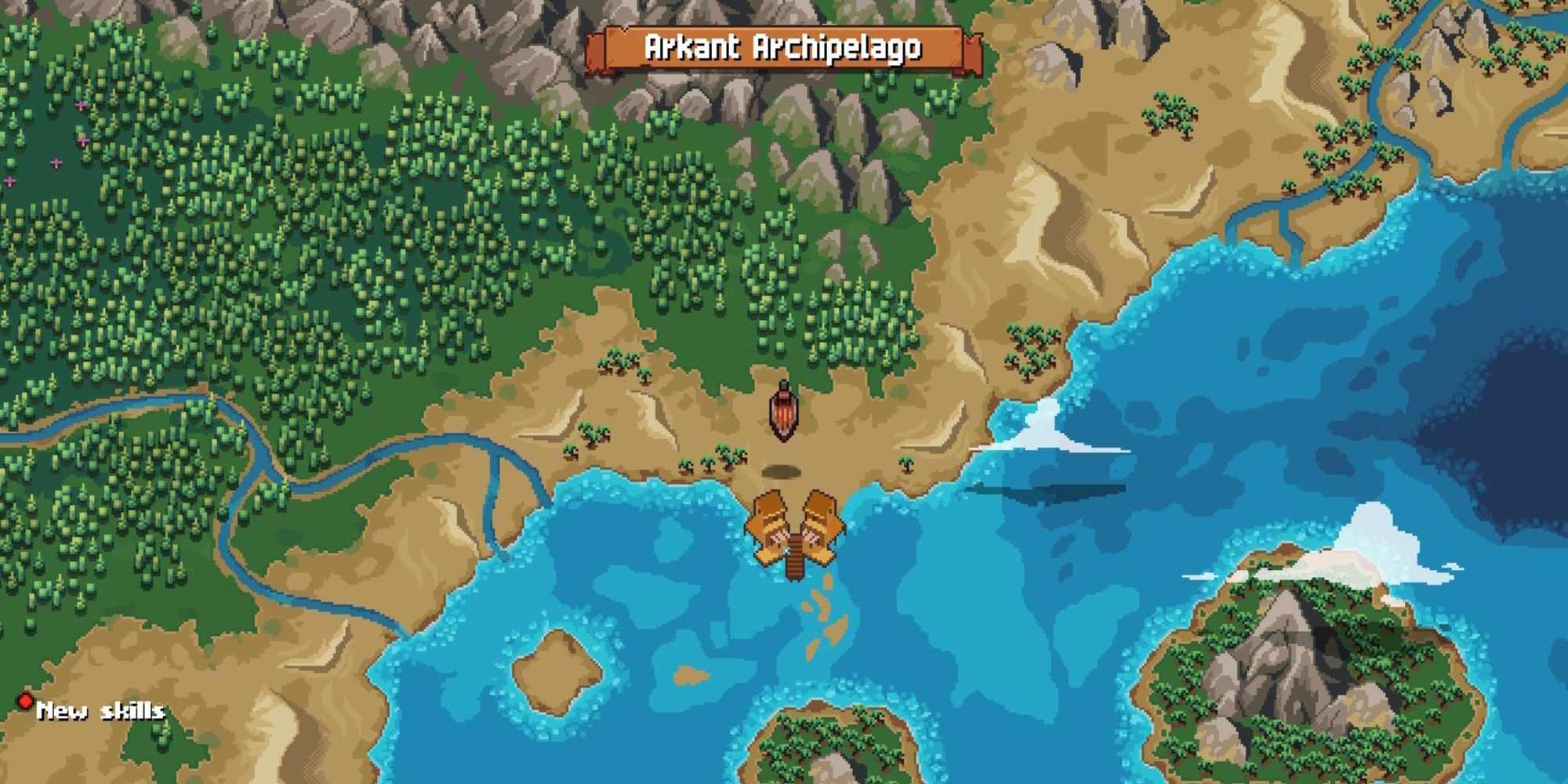 Arkant Archipelago as seen on the Airship Map in Chained Echoes