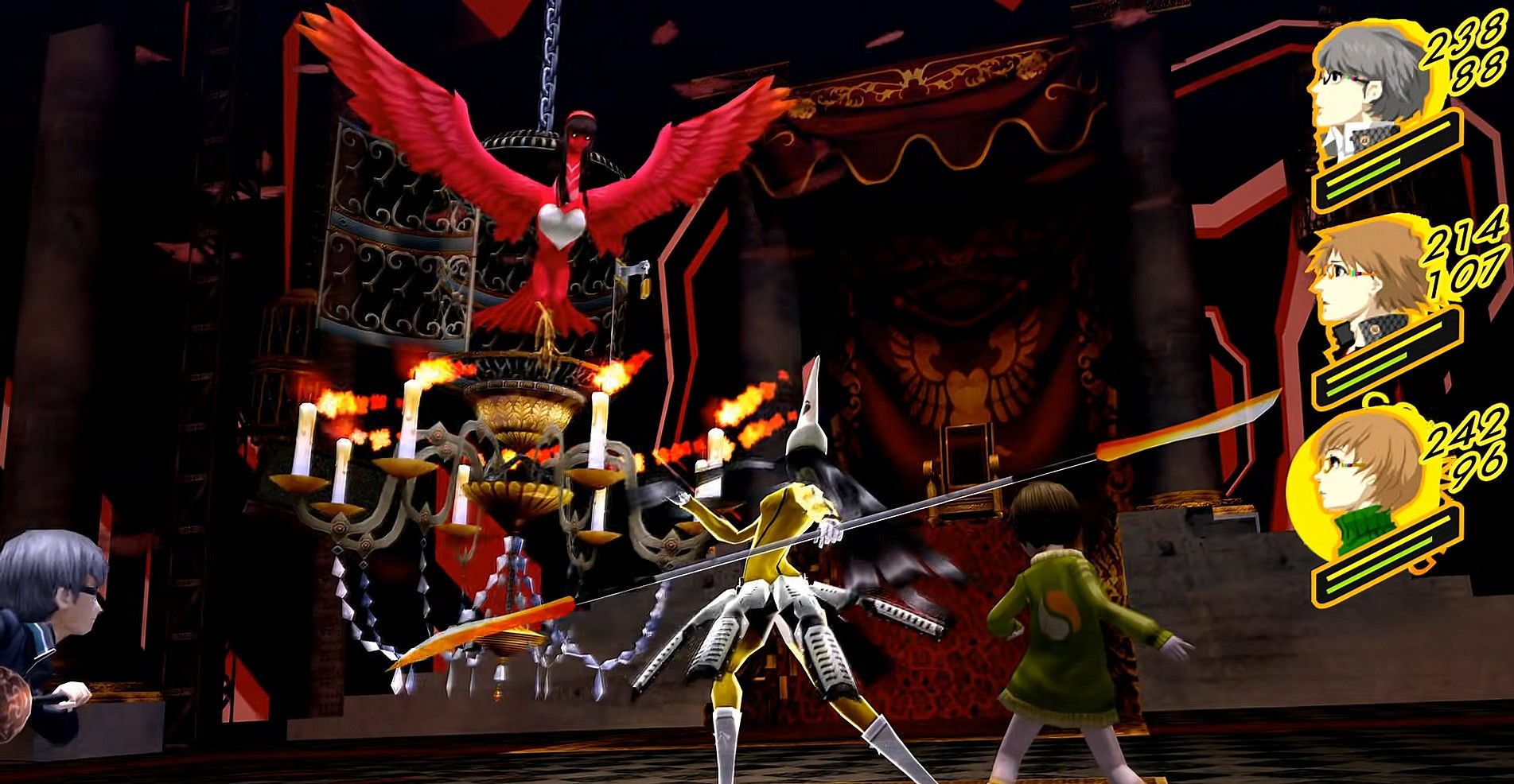 chie using bufu on shadow yukiko in persona 4 golden to exploit its weakness